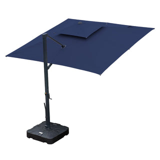 10FT Aluminum Cantilever Patio Umbrella with Removable LED Light Strips for Outdoor Shade