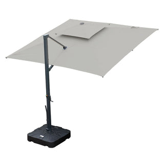 10FT Aluminum Cantilever Patio Umbrella with Removable LED Light Strips for Outdoor Shade