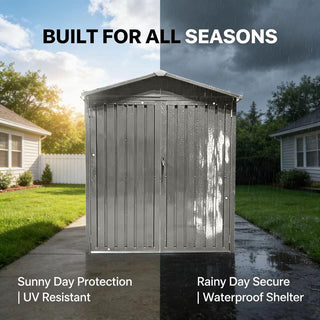 Motorcycle Outdoor Storage Shed with Window, Heavy Duty Weatherproof Bike Shelter