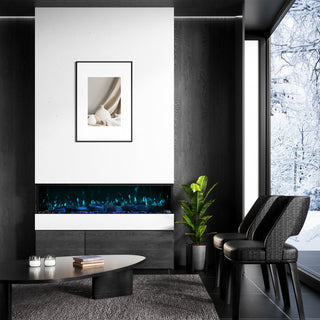 Panoramic 3-Sided Multi-Color LED Flame Wall-Mounted & Recessed Electric Fireplace