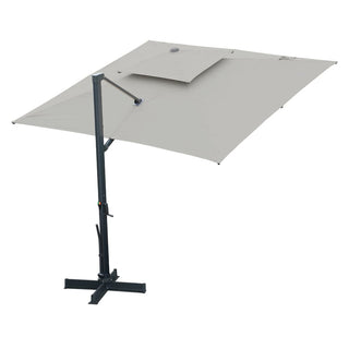 10FT Aluminum Cantilever Patio Umbrella with Removable LED Light Strips for Outdoor Shade