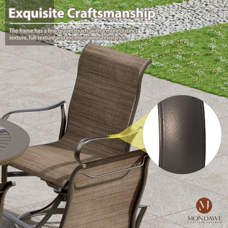 5-Piece Outdoor Patio Dining Set – 48" Round Table with Umbrella Hole & 4 Swivel Rocking Chairs, Rust-Resistant Aluminum