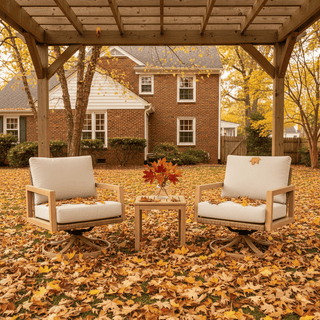 3-Piece Outdoor Patio Bistro Furniture Set with Aluminum Swivel Chairs, Rope Back Design & Side Table for Garden Pool Lawn