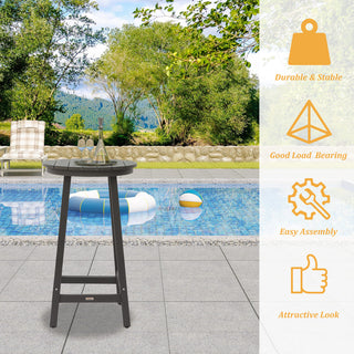 Navy HIPS Bar Height Bistro Table Outdoor Patio Side Table for Backyard Deck Porch