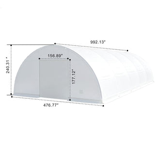 40ft x 82ft Heavy Duty Single Frame Container Shelter – Tarpaulin Warehouse Tent (Containers Not Included)