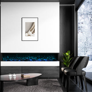 Panoramic 3-Sided Multi-Color LED Flame Wall-Mounted & Recessed Electric Fireplace