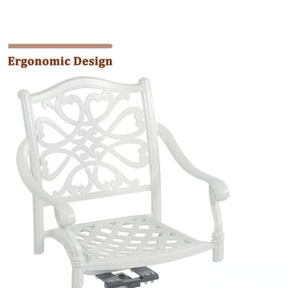 Mondawe 2-Piece White Cast Aluminum Swivel Bar Stools for Outdoor Patio, Garden & Bar Height Seating