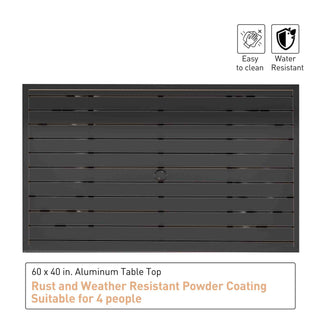 5-Piece Cast Aluminum Patio Dining Set with Swivel Chairs & Table – Black Finish for Outdoor Gatherings