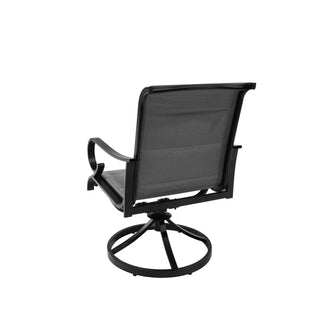 Outdoor Aluminum Swivel Chair Set with Textilene Backrest – 360° Patio Chairs with Cushions