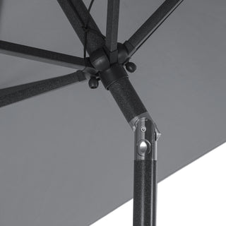 10Ft Outdoor Rectangular Umbrella with 26 Solar-Powered LED Lights, Crank and Tilt