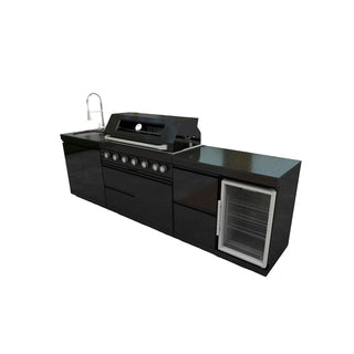 43-Inch 6-Burner 85000 BTU Outdoor Kitchen Island Grill | Stainless Steel BBQ with Sink, Wine Cooler, Rotisserie & Granite Countertop