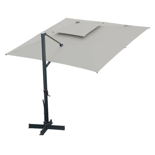 10FT Aluminum Cantilever Patio Umbrella with Removable LED Light Strips for Outdoor Shade