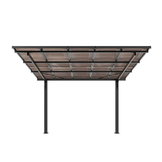 10x10 FT Outdoor Carport with Galvanized Steel Frame & Sloped PC Roof, Multi-Use Shelter for Cars, Motorcycles & Patio