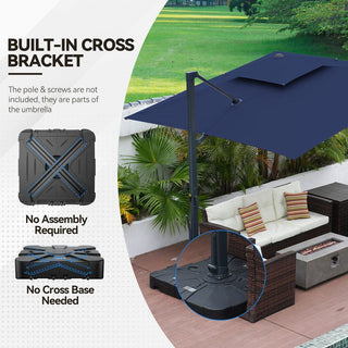 Weather-Resistant HDPE Patio Umbrella Base Square Outdoor Umbrella Stand