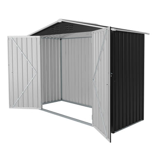 8 x 4 FT Outdoor Metal Storage Shed, Lockable Steel Garden Shed with Latch, Weather-Resistant Utility Shed for Backyard, Patio & Lawn, Black