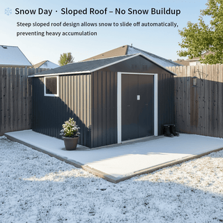 11.2x10.6 FT Metal Garden Shed with Window, Heavy-Duty Outdoor Storage Shed for Backyard, Patio & Lawn