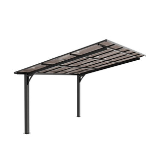 10x12 FT Galvanized Steel Carport with PC Roof, Outdoor Vehicle Shelter & Patio Shade for Backyard