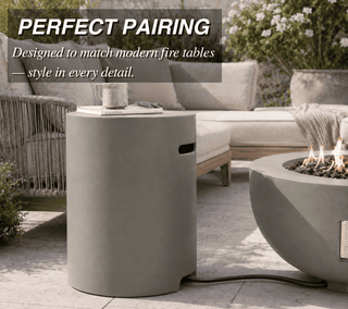 16-Inch Propane Tank Cover Table, Lightweight Concrete Propane Tank Hideaway for 20-Lb Tanks