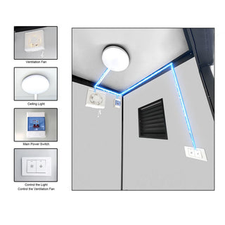 Portable Outdoor Toilet & Shower Cabin – Complete Restroom with Sink, Lighting & Ventilation