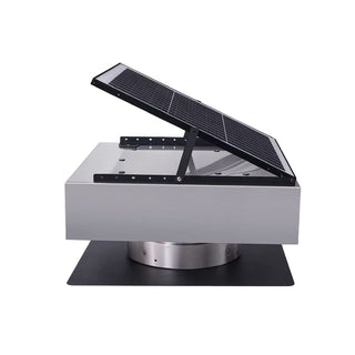 12-Inch Stainless Steel Solar Roof Vent Fan, 40W Tilt-Adjustable Panel, 1200 CFM Dual-Power Attic Ventilator with 3-Speed Remote