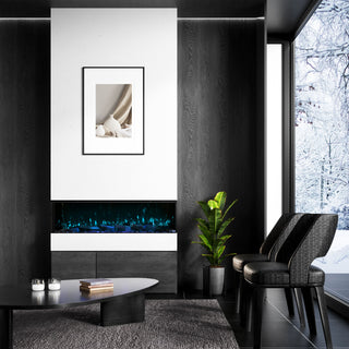 Panoramic 3-Sided Multi-Color LED Flame Wall-Mounted & Recessed Electric Fireplace