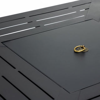 30" Propane Gas Fire Pit Table, 50000 BTU Square Steel Fire Pit for Outside Patio Deck Garden Backyard-Black