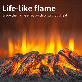 18-Inch Freestanding Electric Fireplace Stove Heater with 3D Flame Effect