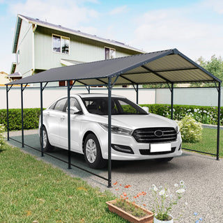 Mondawe Heavy-Duty Galvanized Steel Carport — Large Outdoor Garage for Cars, Trucks, Boats & Tractors