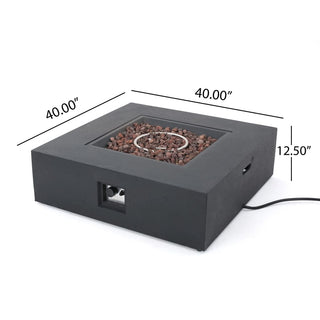 Outdoor 50000 BTU Propane Fire Pit, Dark Grey, with Tank Holder