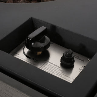 Outdoor 31" WPC Base Square Propane Fire Pit - 40,000 BTU, Wood-Looking/Grey