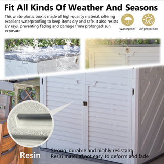 Rust-Proof Resin Outdoor Garden Storage Box, Spacious Weatherproof & UV-Resistant Equipment Storage Cabinet, Durable Non-Partitioned Design for Patio & Yard