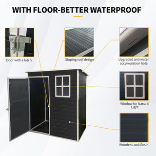 Resin Outdoor Storage Shed Kit, Weatherproof Backyard Organizer for Patio Furniture, Black