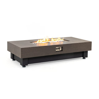 60-INCH FIRE PIT TABLE,Wood Outdoor Gas Fire Pit Table with Rain cover,Rectangular Heater for Patio, Backyard, Deck, Outdoor Modern Patio Fire Pit