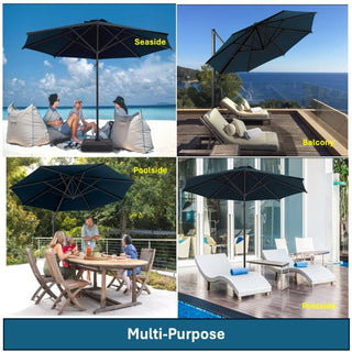 10 Ft Square Large Cantilever Patio Umbrella with 360° Rotation & Tit Adjustment and Heavy Duty Offset Polyester Canopy Deck Umbrella without base