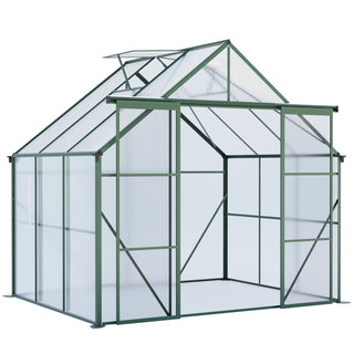 Double Door Polycarbonate Greenhouse Raised Base and Anchor Aluminum Heavy Duty Walk-in Greenhouses for Outdoor Backyard in All Season