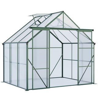 Double Door Polycarbonate Greenhouse Raised Base and Anchor Aluminum Heavy Duty Walk-in Greenhouses for Outdoor Backyard in All Season