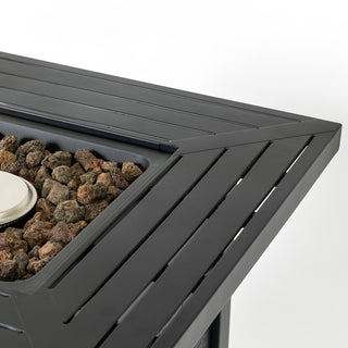28-inch Iron Square Propane Fire Pit Table Perfect For Any Outdoor Space