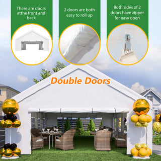 20x32 FT Heavy-Duty Party Tent with Removable Sidewalls & 3 Storage Bags, Outdoor Canopy Gazebo for Carport, Camping, Wedding, BBQ & Commercial Events