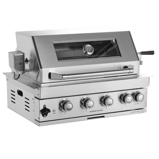 32-Inch Built-In Outdoor Kitchen LPG Gas Grill, 60,000 BTU Stainless Steel 4-Burner with Infrared Rear Burner