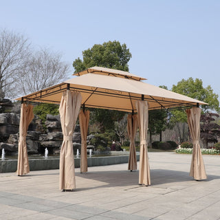 13x10 Outdoor Patio Gazebo Canopy Tent with Ventilated Double Roof & Detachable Sidewalls