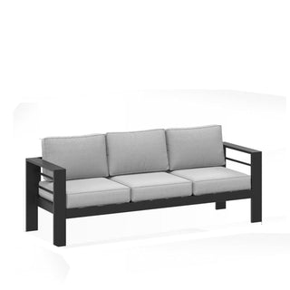 75 In All-Weather Metal 3-Seat Patio Sofa Couch with Thick Cushions & Frame