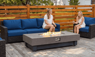 60-INCH FIRE PIT TABLE,Wood Outdoor Gas Fire Pit Table with Rain cover,Rectangular Heater for Patio, Backyard, Deck, Outdoor Modern Patio Fire Pit