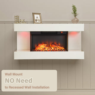 32/50 Inch Wall Mounted Electric Fireplace with Remote