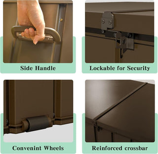 200 Gallon Metal Deck Box, Waterproof Outdoor Storage Box with Lockable Lid