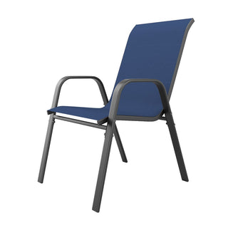 6-Piece Outdoor Patio Dining Chairs Set, Ergonomic Wide Seats, Waterproof Teslin Fabric & Rust-Resistant Metal Frame, 350 lbs Capacity