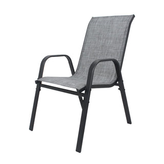 4-Piece Outdoor Patio Dining Chairs Set, Ergonomic Wide Seats with Lumbar Support, Waterproof Teslin Fabric & Rust-Resistant Metal Frame, 350 lbs Capacity