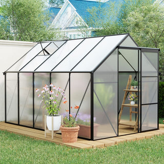 Polycarbonate Greenhouse Raised Base and Anchor Aluminum Heavy Duty Walk-in Greenhouses for Outdoor Backyard in All Season