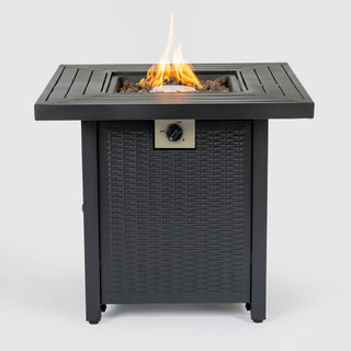 28-inch Iron Square Propane Fire Pit Table Perfect For Any Outdoor Space