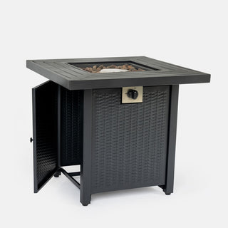 28-inch Iron Square Propane Fire Pit Table Perfect For Any Outdoor Space