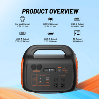 1800W Portable Power Station with UPS & 3000+ Cycle LFP Battery – Fast 1.5H Recharge for Home, RV & Emergency Backup
